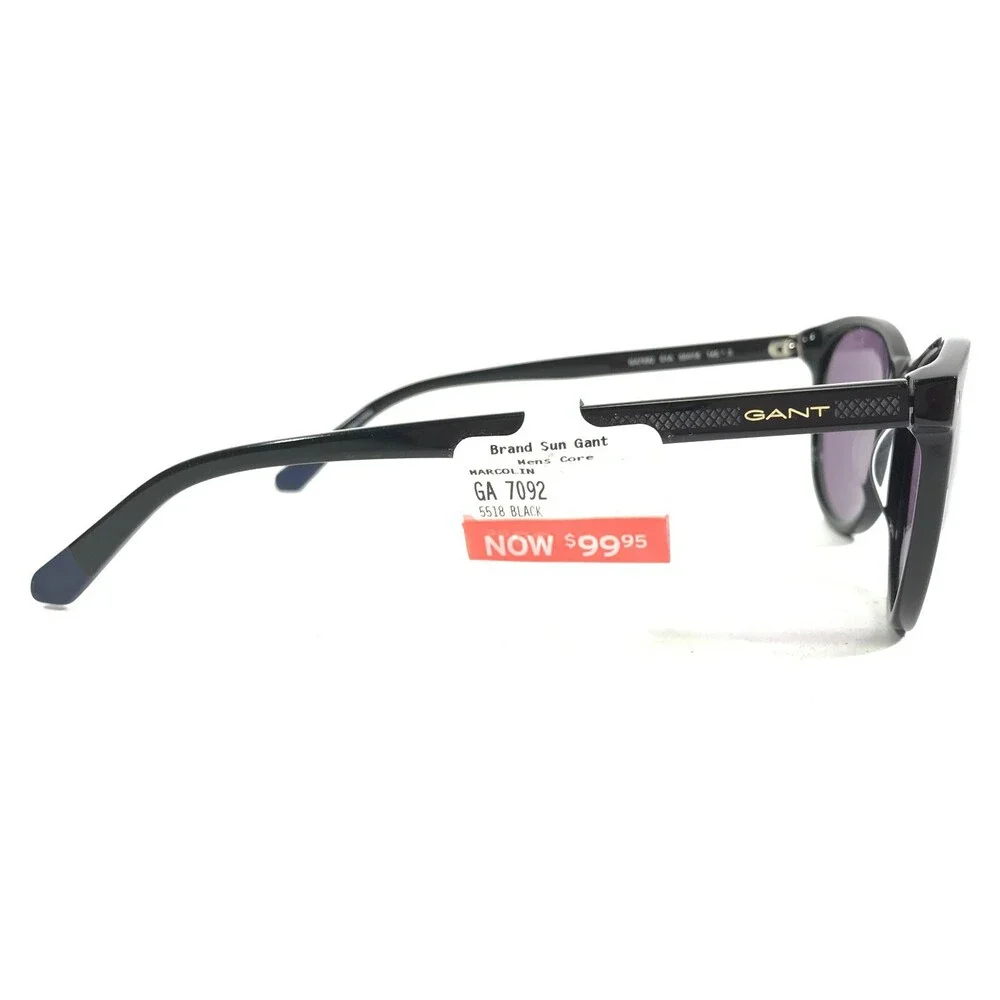 Gant Sunglasses GA7092 01A Black Round Frames with Purple Lenses 55-18-145